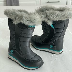 Girls Toddler TIMBERLAND Winter Snow Boots Sz 7. Fur Lining